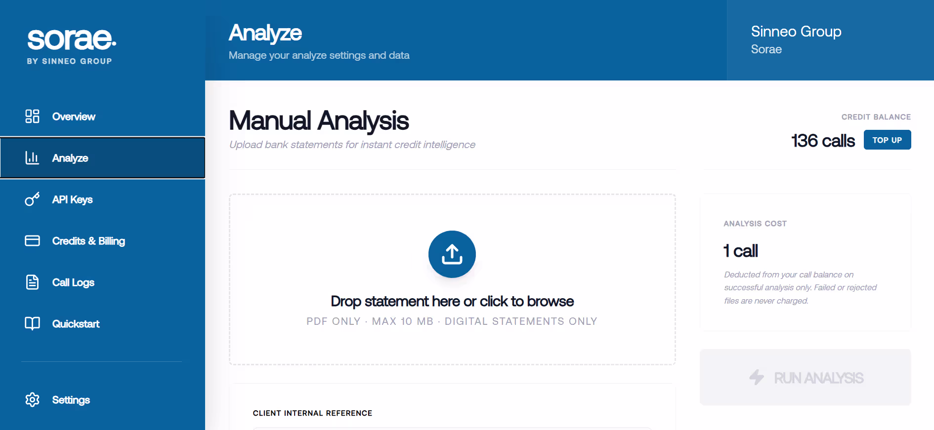 Sorae bank statement analysis dashboard — click to watch product demo